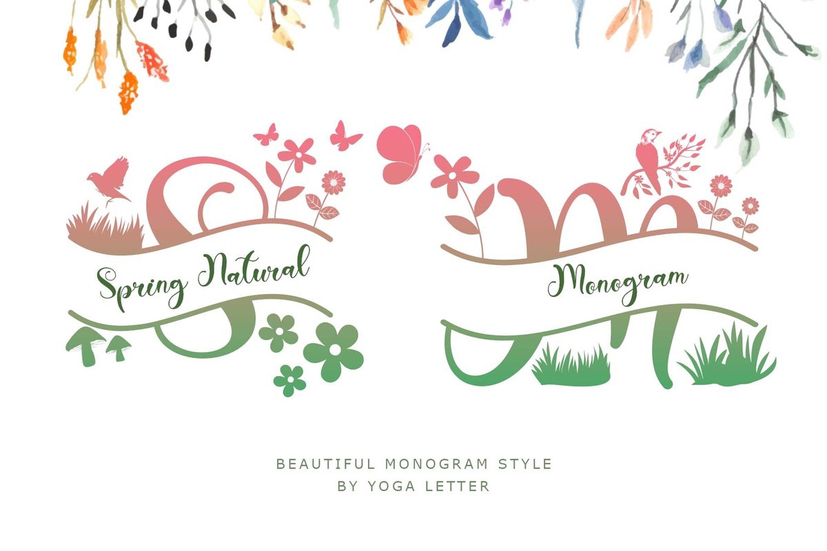 Ejemplo de fuente Spring Natural Monogram Regular