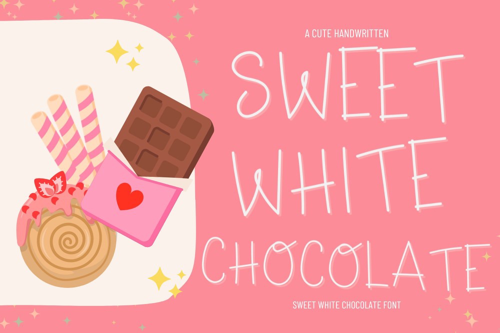 Ejemplo de fuente Sweet White Chocolate Regular