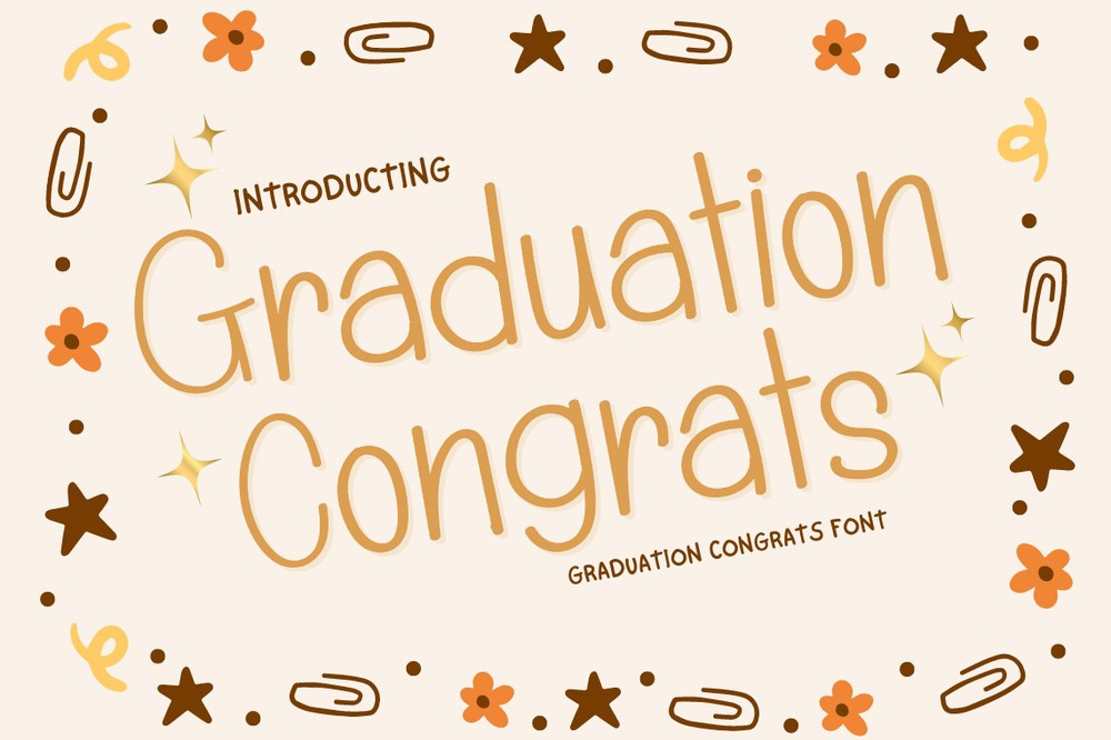 Ejemplo de fuente Graduation Congrats Regular