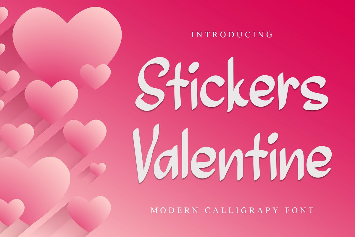 Ejemplo de fuente Stickers Valentine