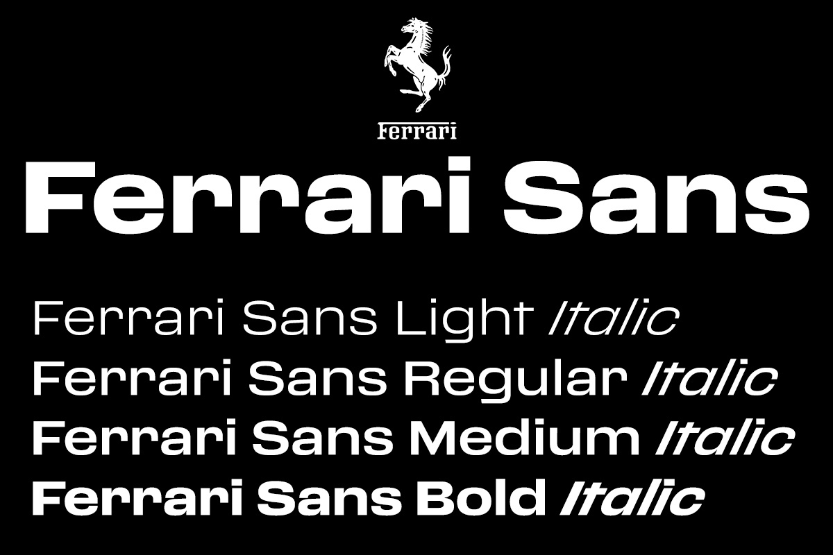 Ejemplo de fuente Ferrari Sans