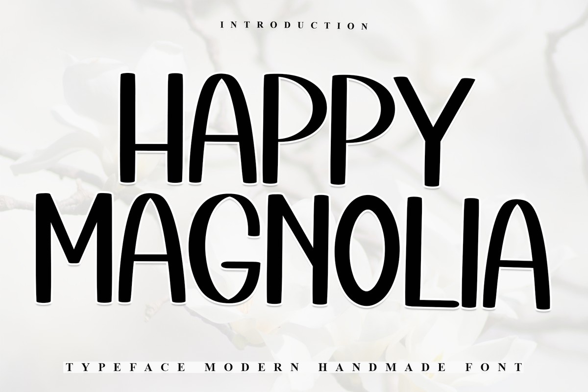 Ejemplo de fuente Happy Magnolia