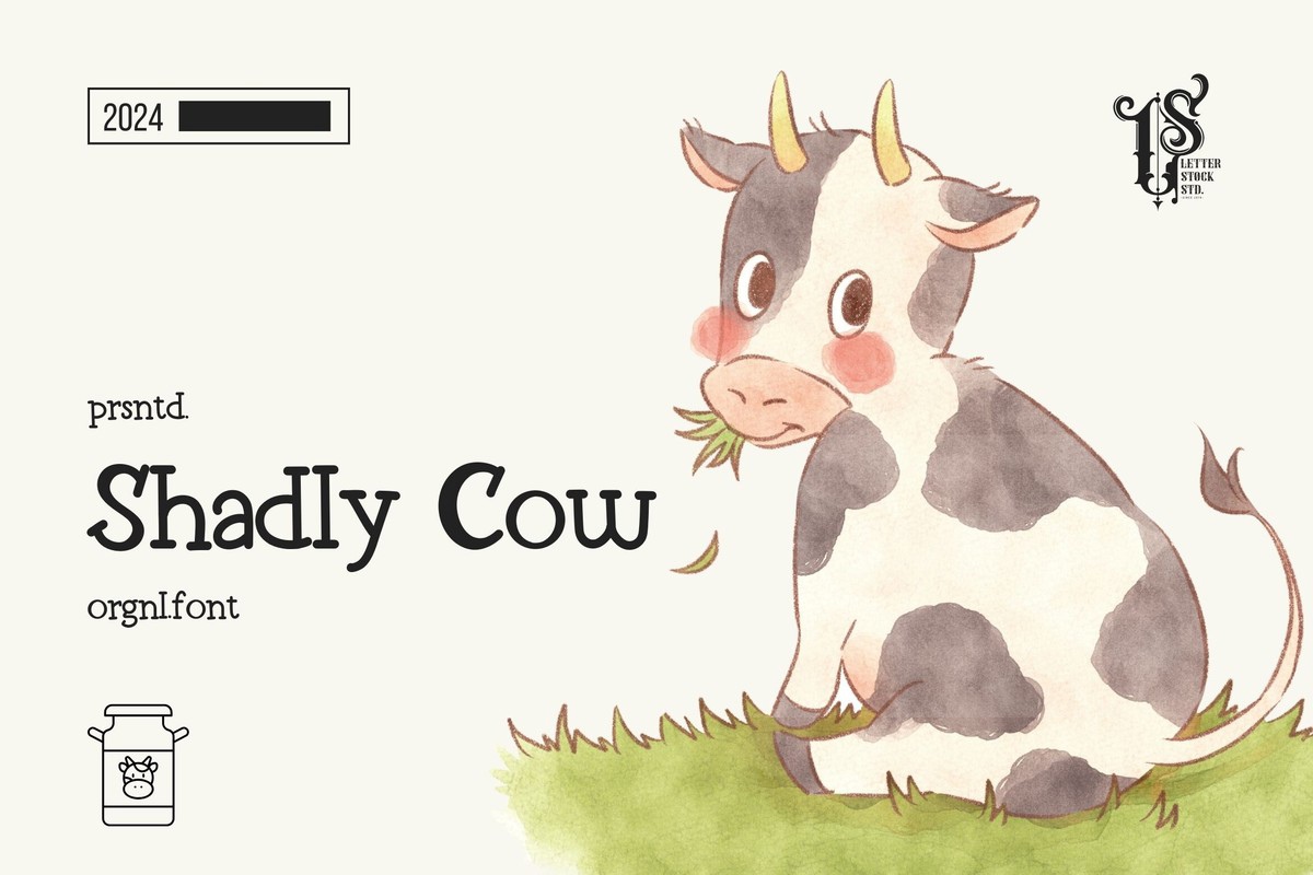 Ejemplo de fuente Shadly Cow