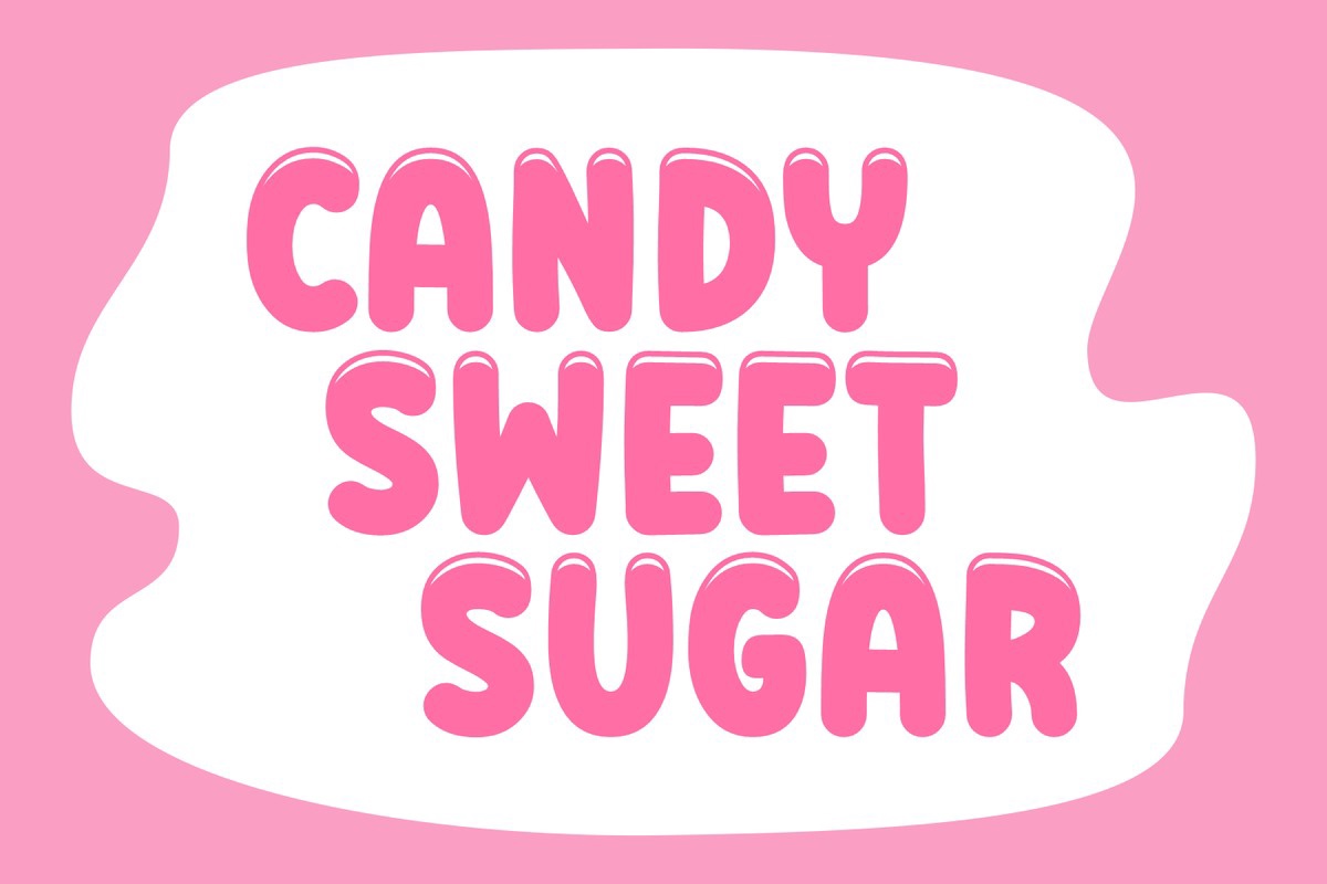 Ejemplo de fuente Candy Sweet Sugar Regular