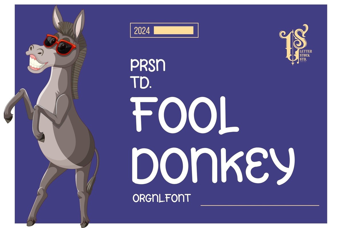 Ejemplo de fuente Fool Donkey Regular