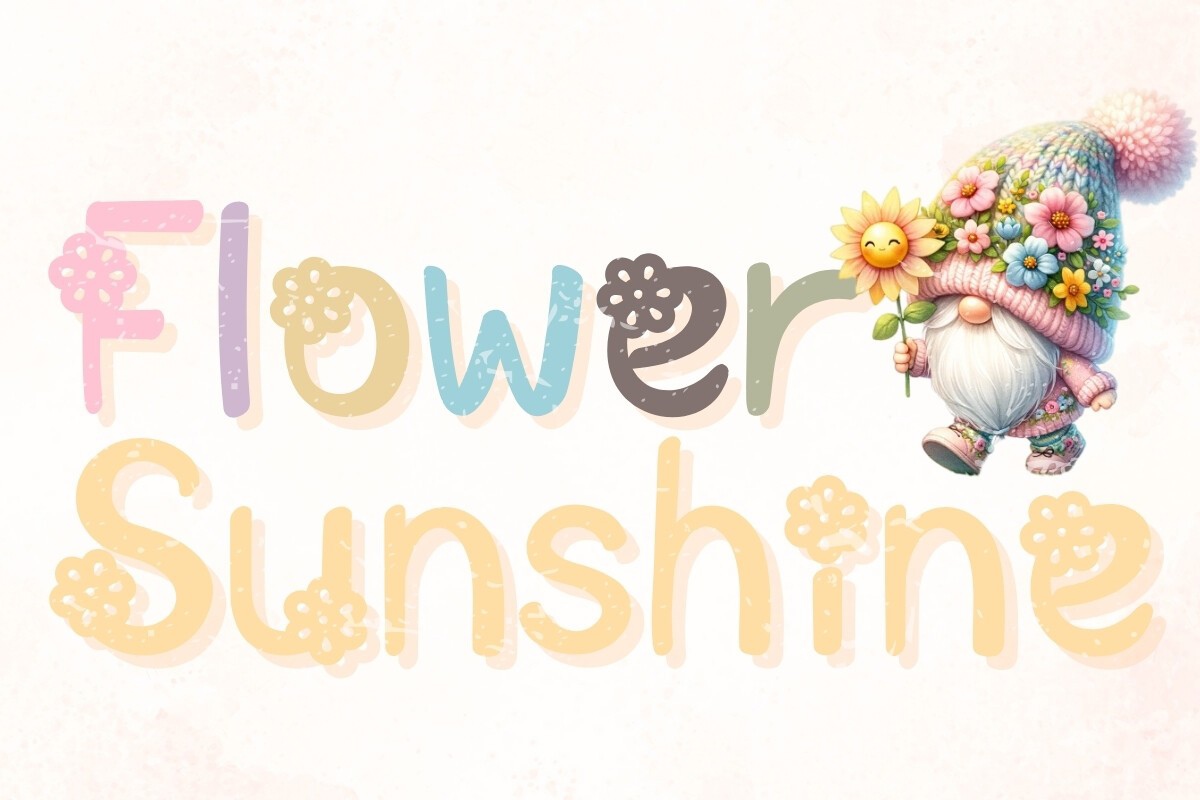Ejemplo de fuente Flower Sunshine