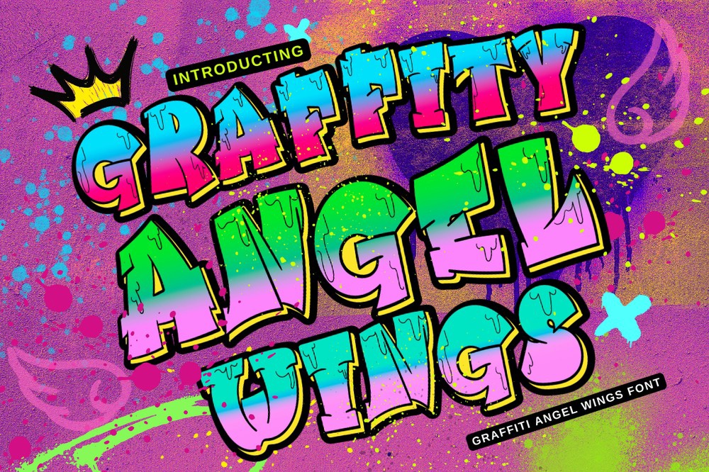 Ejemplo de fuente Graffiti Angel Wings