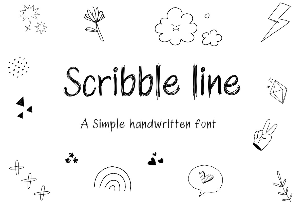 Ejemplo de fuente Scribble Line