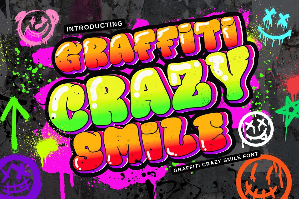 Ejemplo de fuente Graffiti Crazy Smile