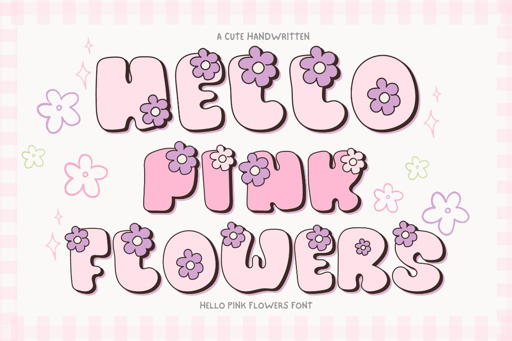 Ejemplo de fuente Hello Pink Flowers