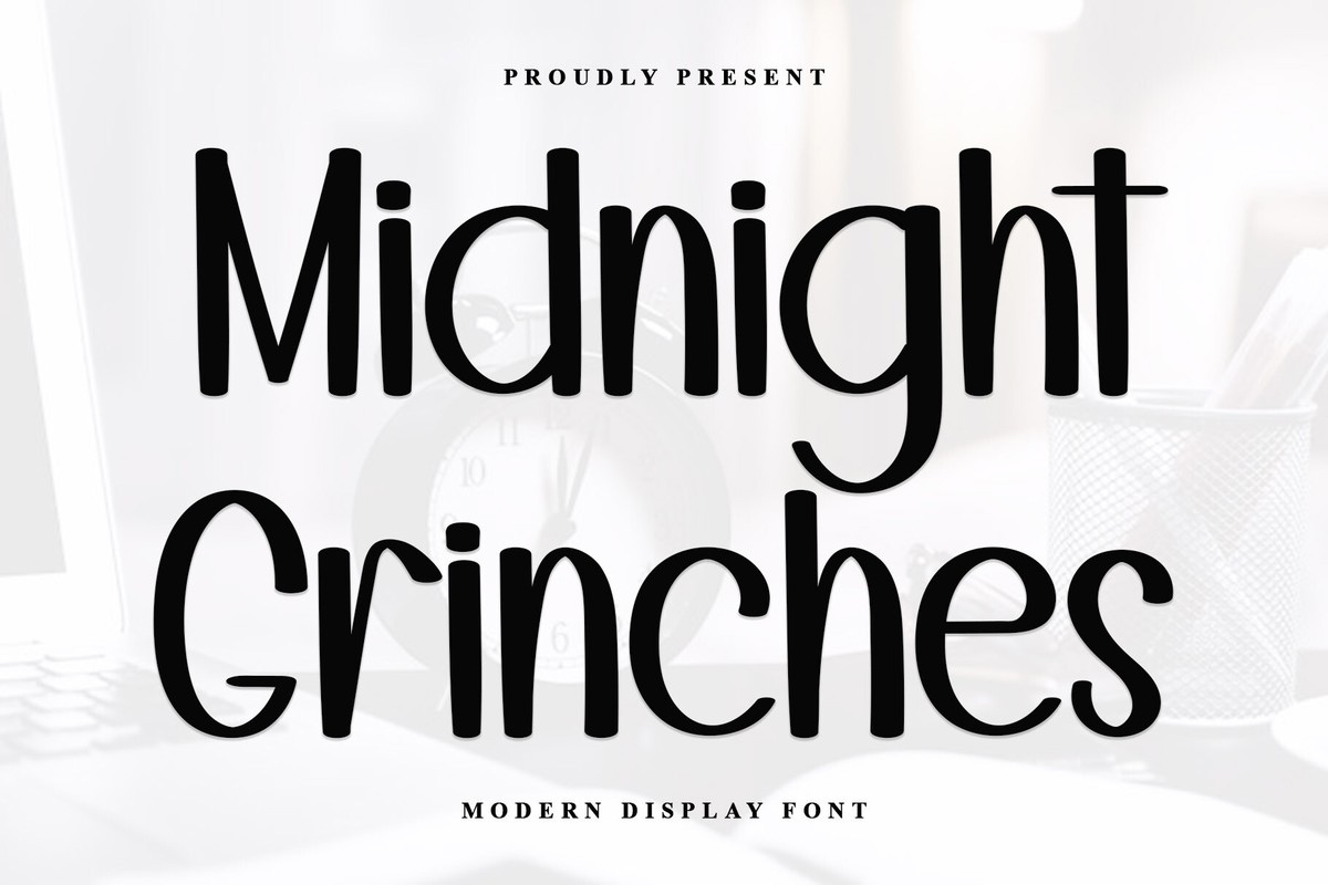Ejemplo de fuente Midnight Grinches