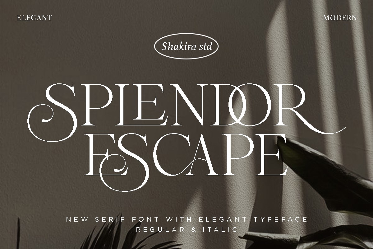 Ejemplo de fuente Splendor Escape Italic