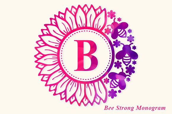 Ejemplo de fuente Bee Strong Monogram
