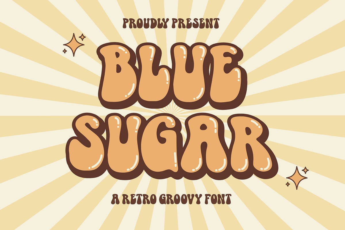 Ejemplo de fuente Blue Sugar Groovy Regular