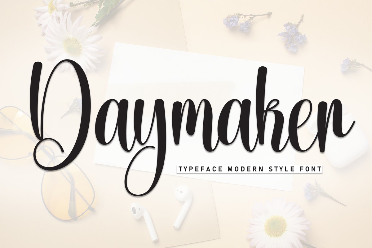 Ejemplo de fuente Daymaker Regular