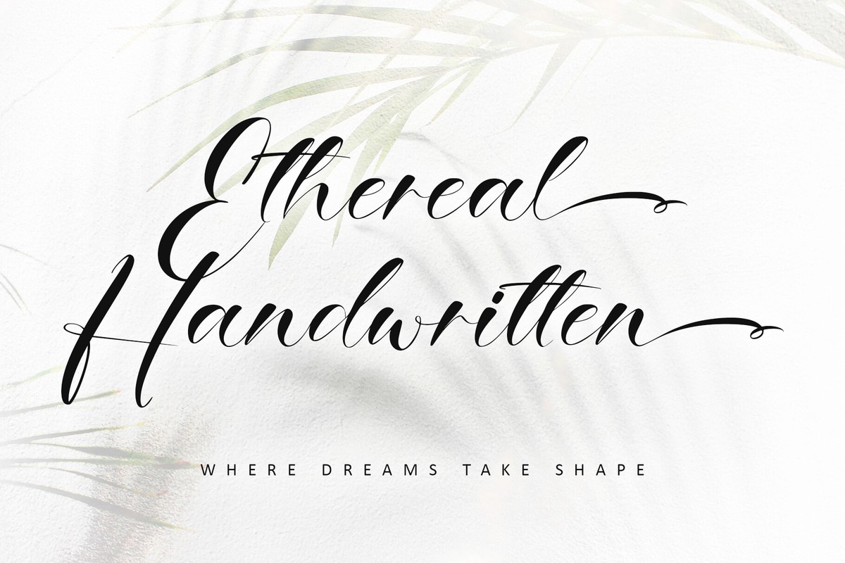 Ejemplo de fuente Ethereal Italic