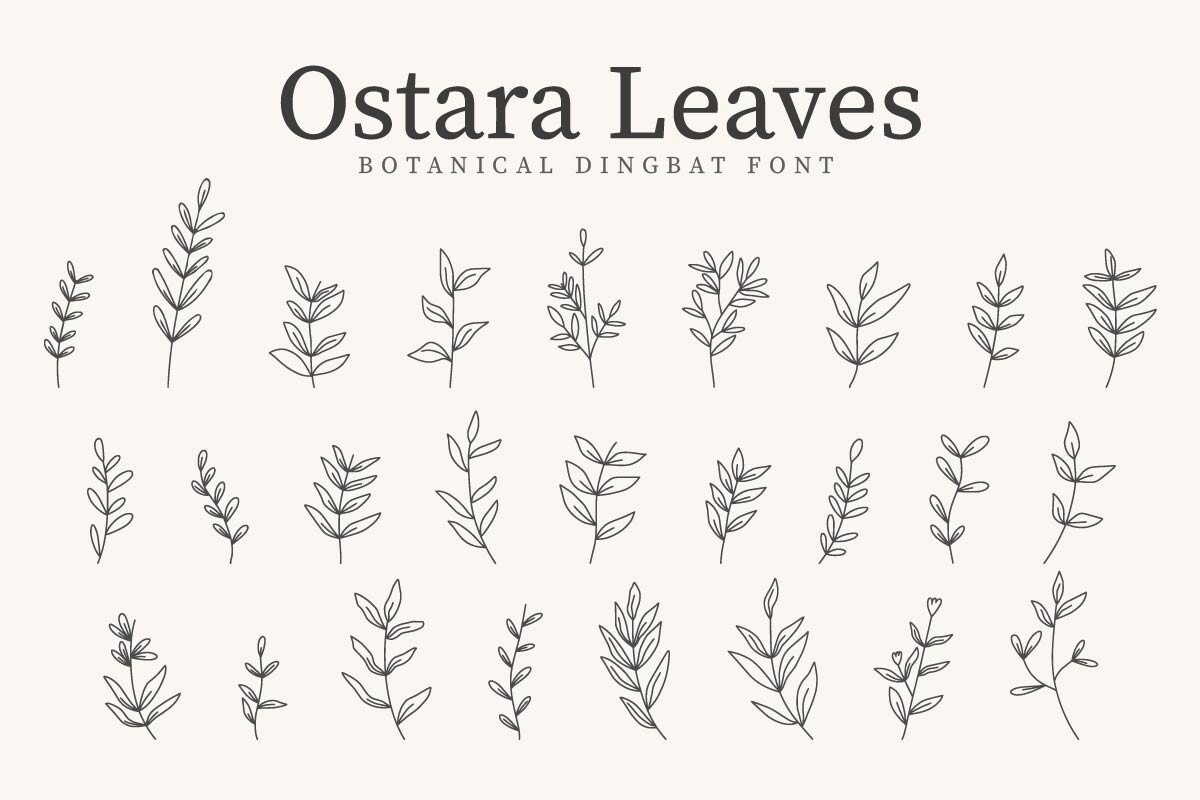 Ejemplo de fuente Ostara Leaves