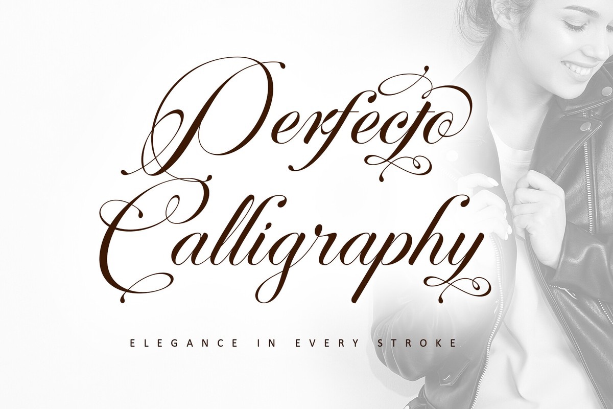 Ejemplo de fuente Perfecto Calligraphy