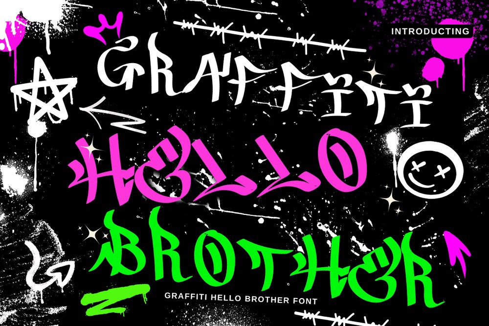 Ejemplo de fuente Graffiti Hello Brother