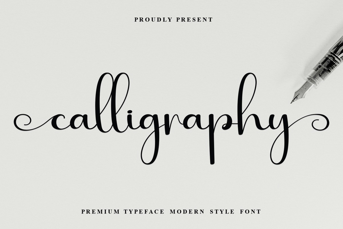 Ejemplo de fuente Calligraphy Regular