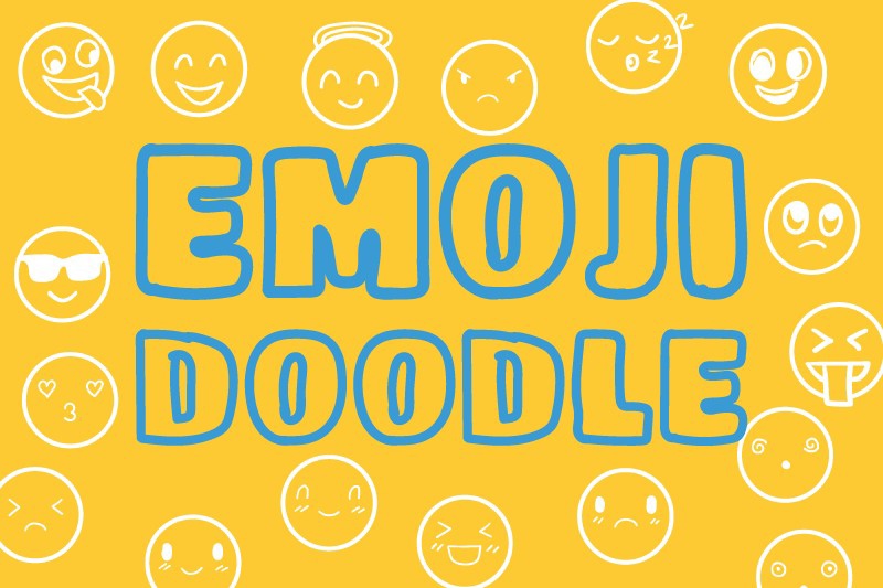 Ejemplo de fuente Emoji Doodle Regular