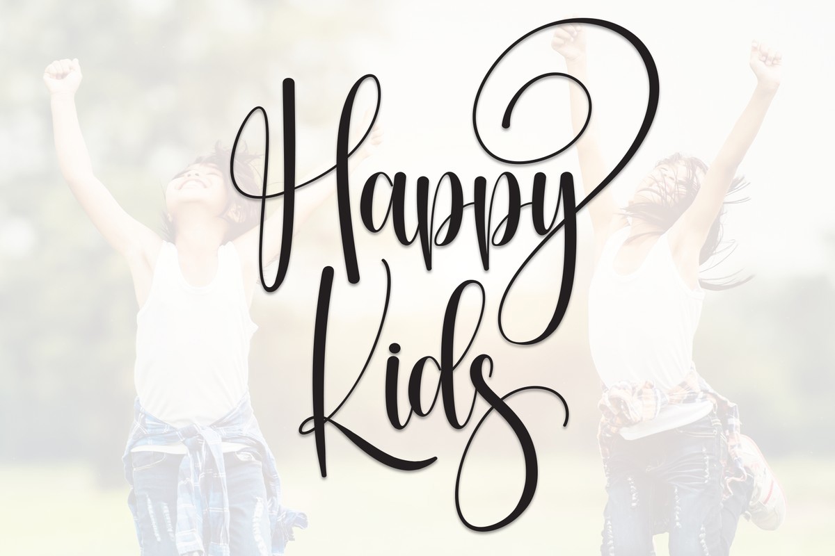 Ejemplo de fuente Happy Kids Regular