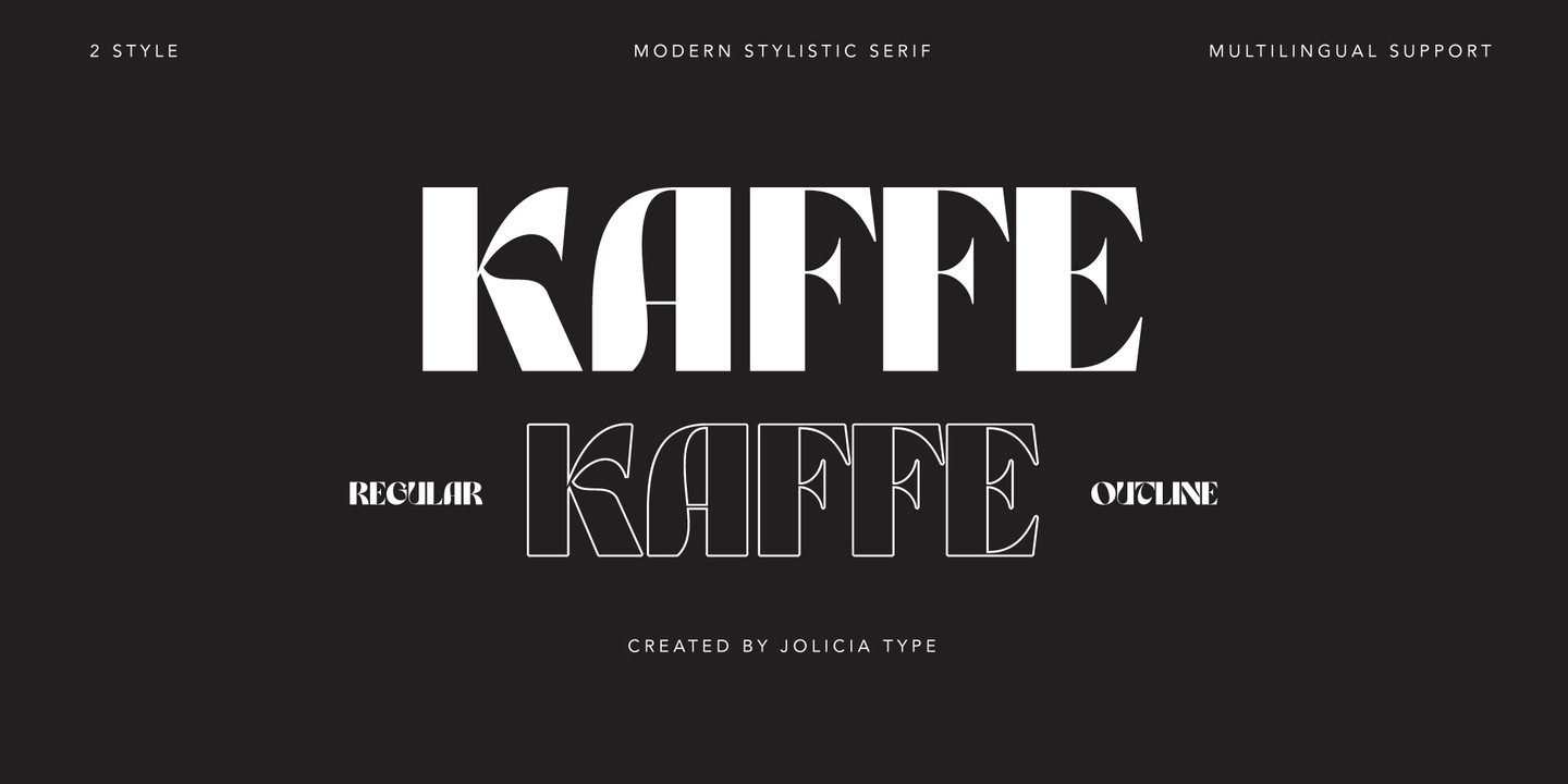 Ejemplo de fuente Kaffe Outline