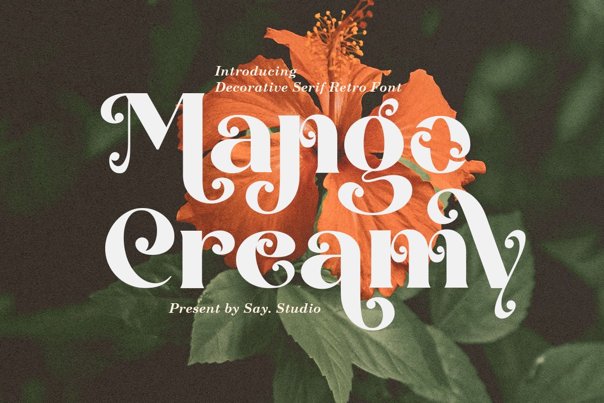 Ejemplo de fuente Mango Creamy Italic