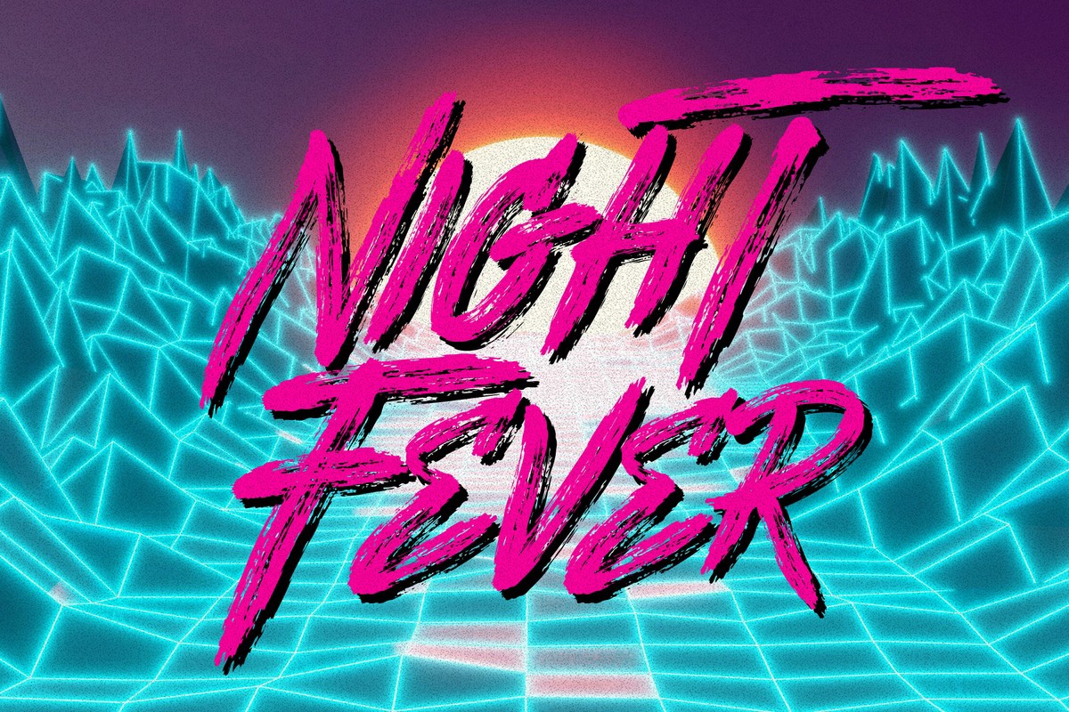 Ejemplo de fuente Night Fever Regular