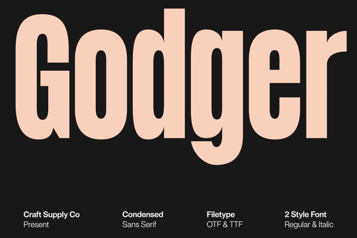 Ejemplo de fuente Godger Italic