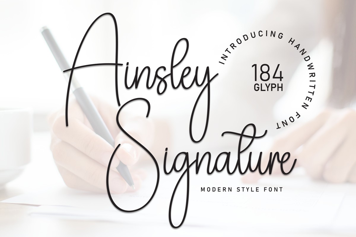 Ejemplo de fuente Ashley Signature