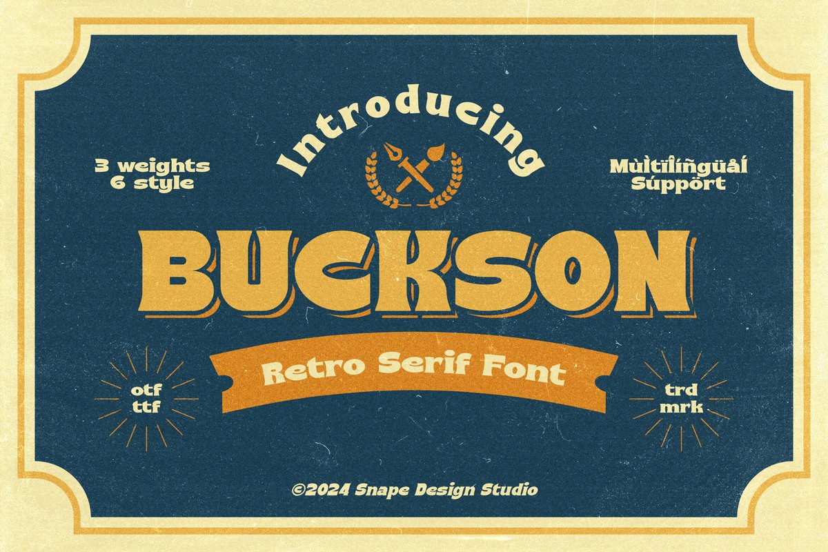 Ejemplo de fuente Buckson Expanded Italic