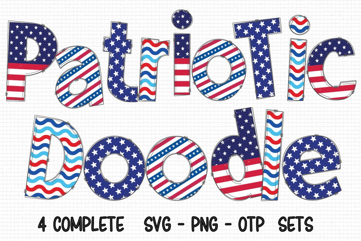 Ejemplo de fuente Patriotic Doodle 4