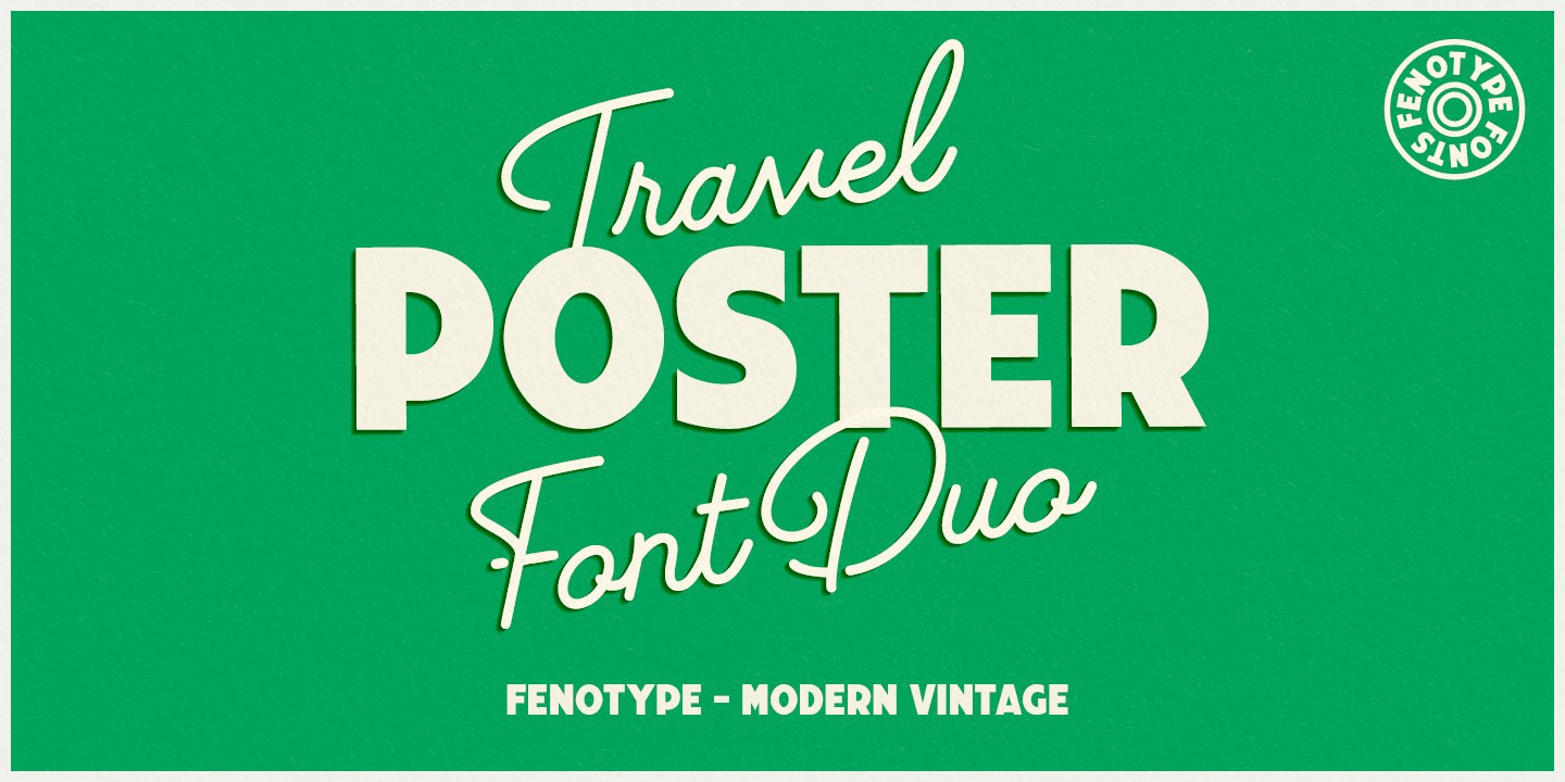 Ejemplo de fuente Travel Poster Script