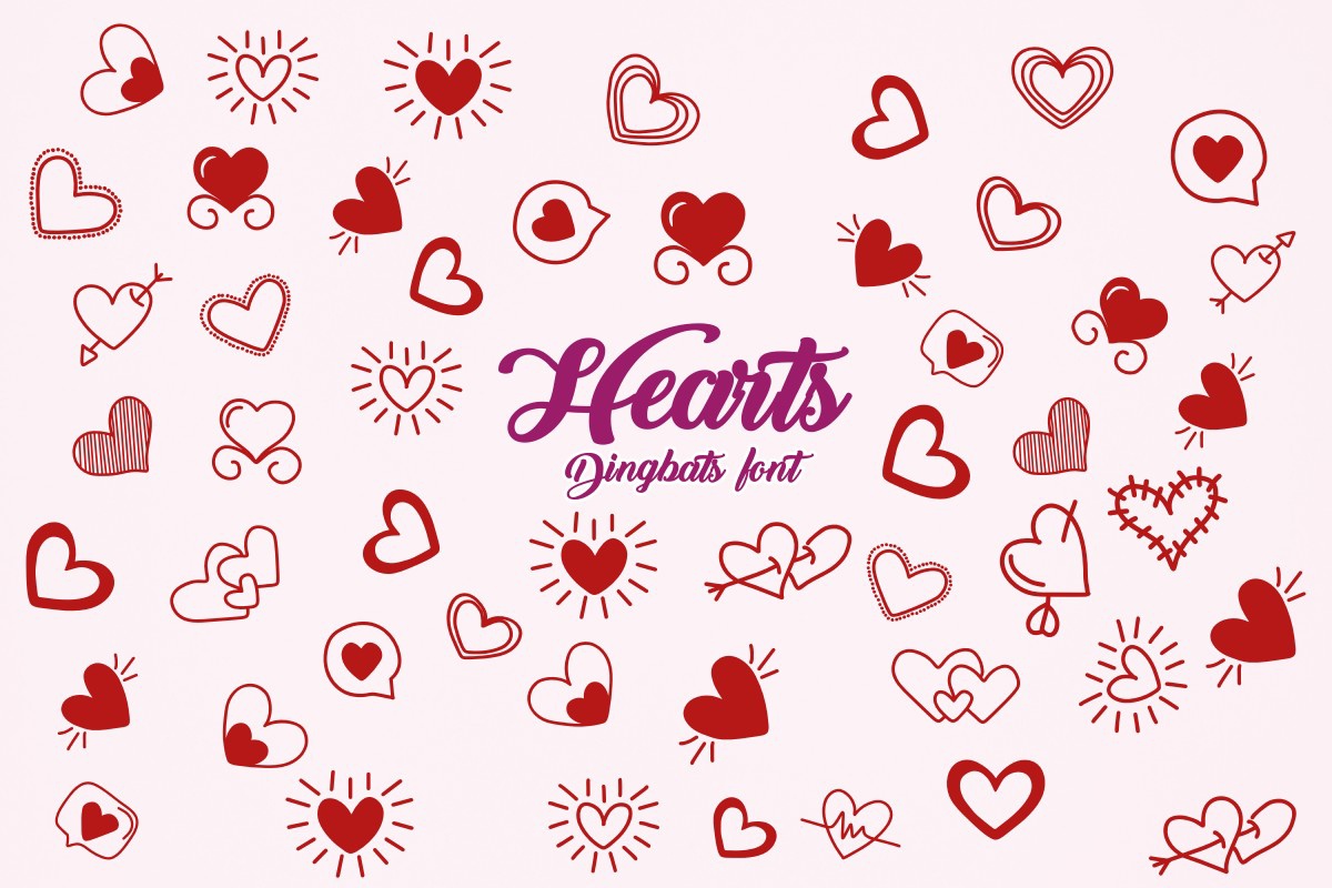 Ejemplo de fuente Hearts