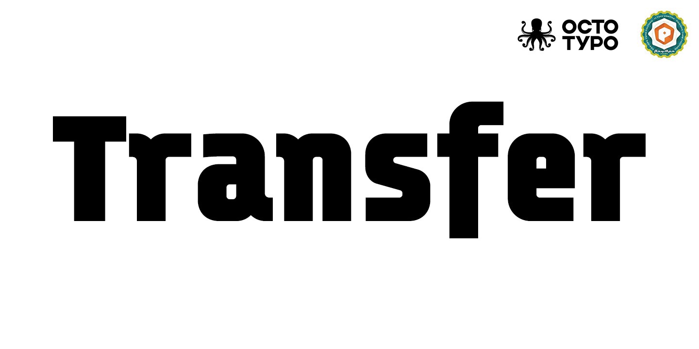 Ejemplo de fuente Transfer GItalic