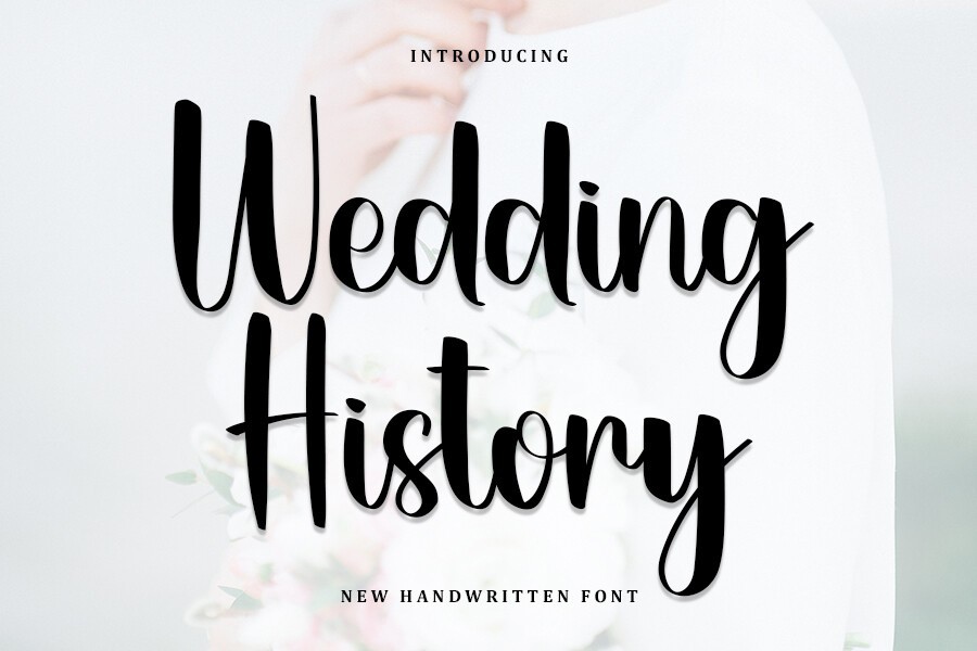 Ejemplo de fuente Wedding History Regular