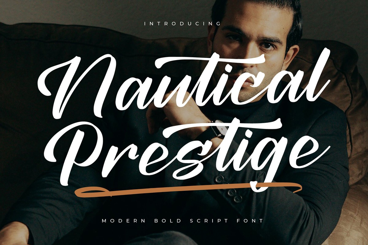 Ejemplo de fuente Nautical Prestige Italic