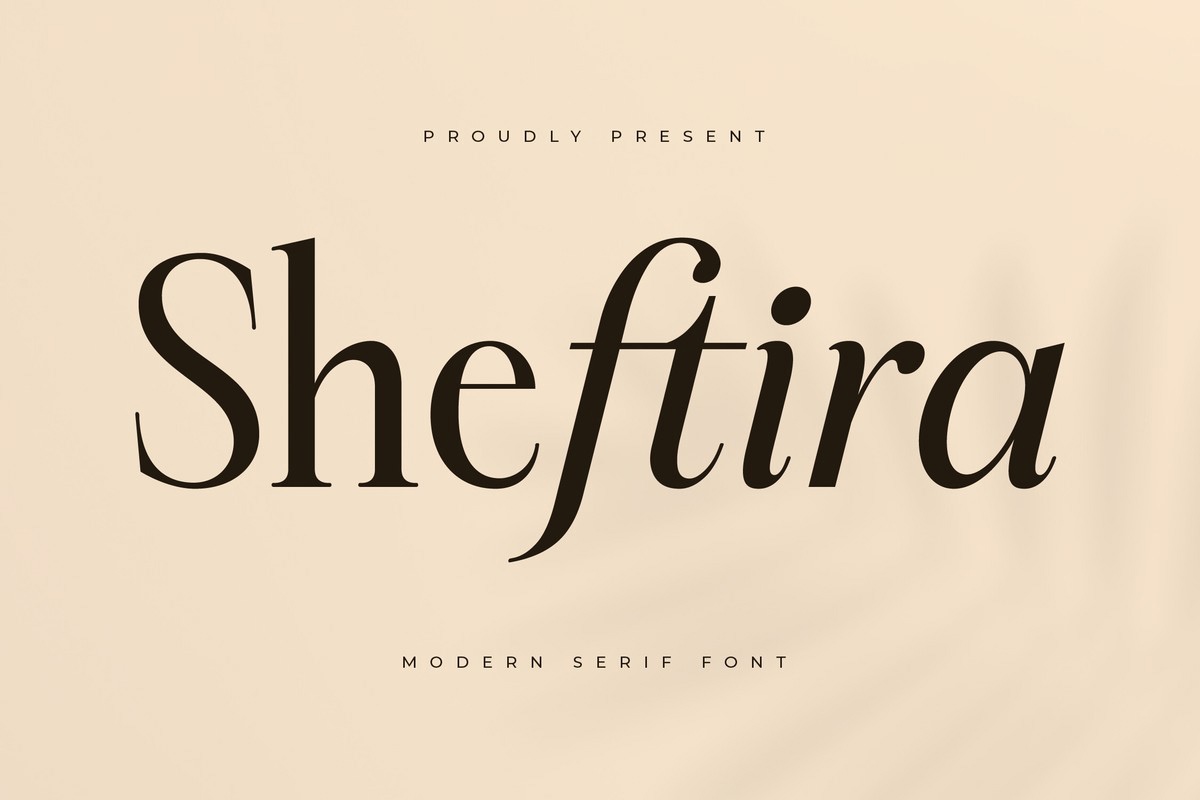 Ejemplo de fuente Sheftira Italic