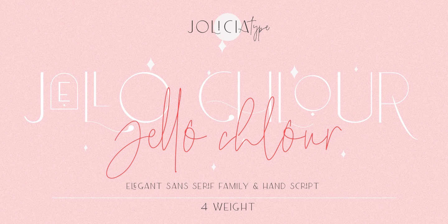 Ejemplo de fuente Jello Chlour Script