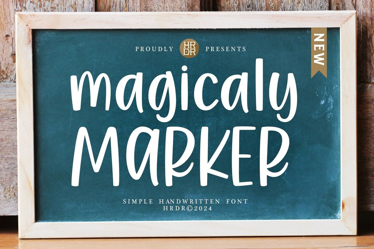 Ejemplo de fuente Magicaly Marker Regular