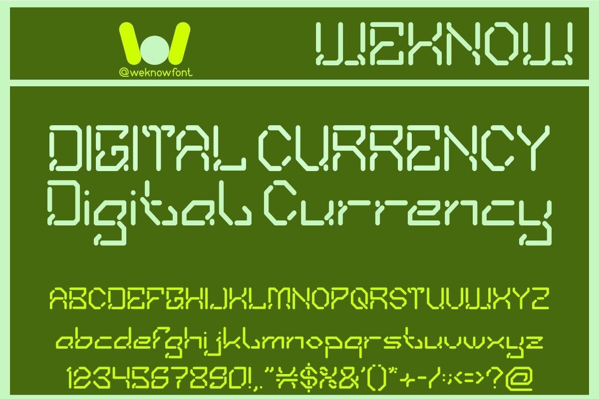 Ejemplo de fuente Digital Currency