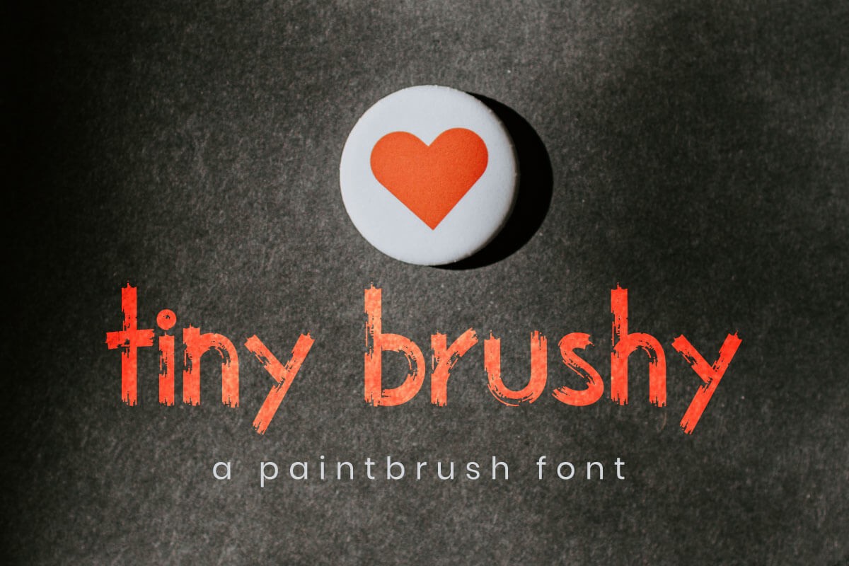 Ejemplo de fuente Tiny Brushy Regular