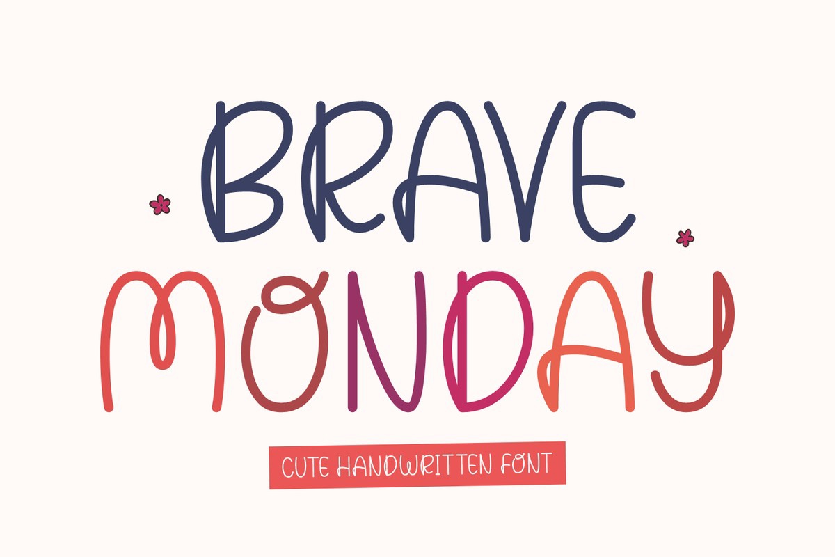 Ejemplo de fuente Brave Monday Regular