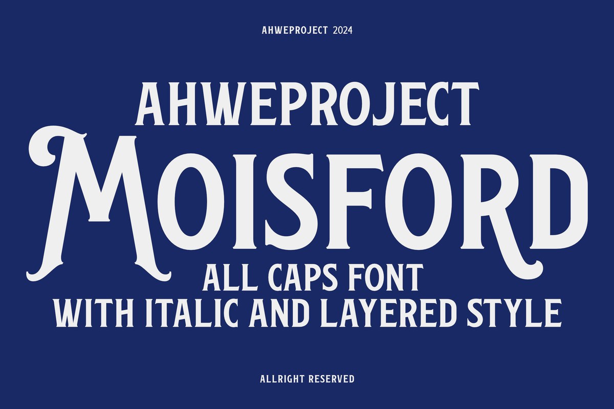 Ejemplo de fuente Moisford Italic