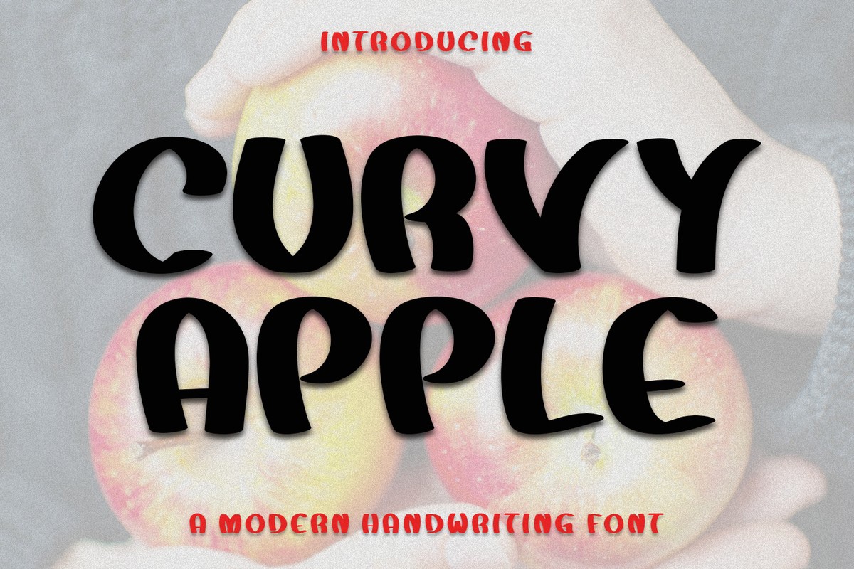 Ejemplo de fuente Curvy Apple