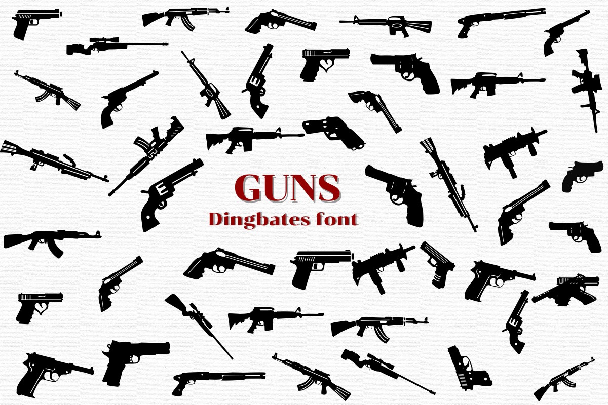 Ejemplo de fuente Guns Regular