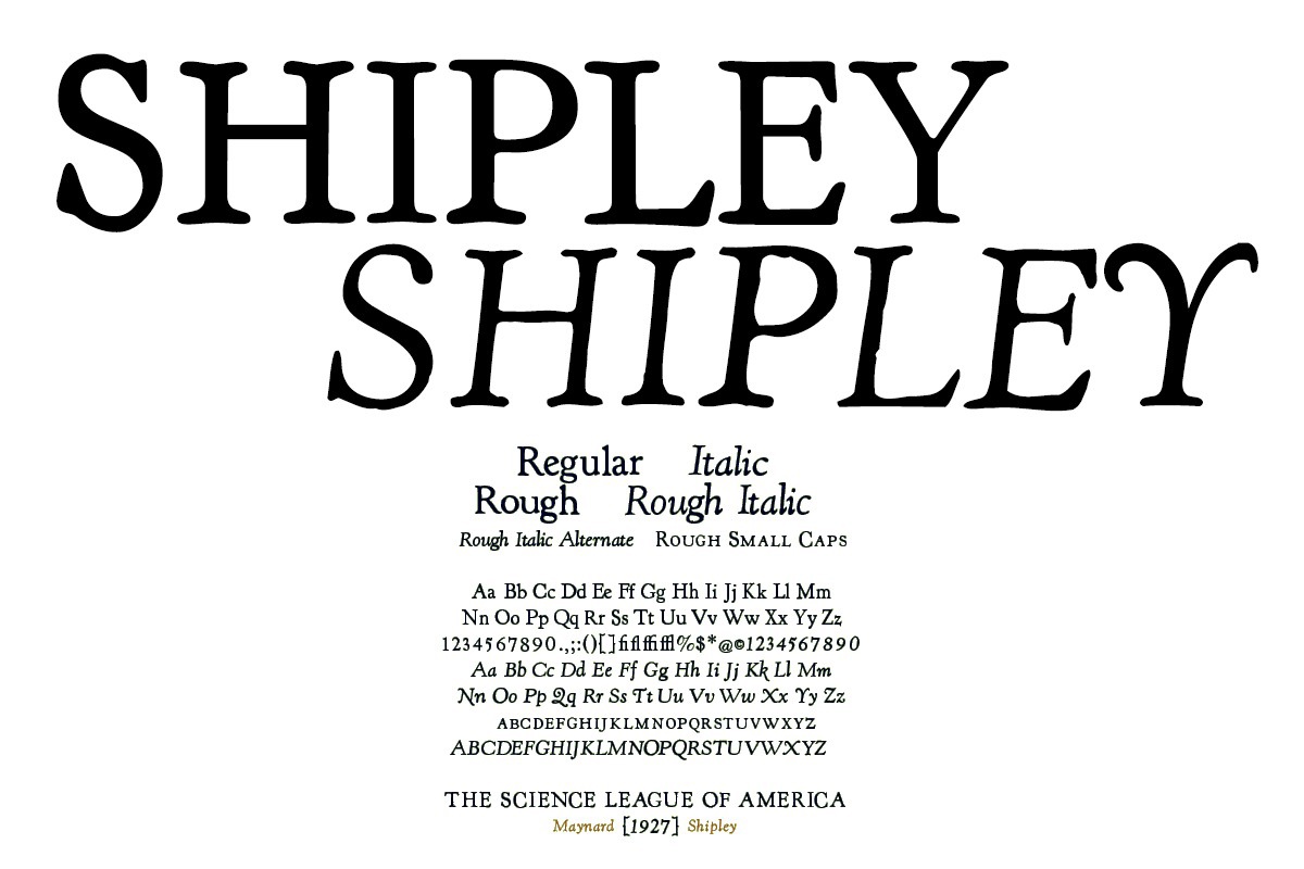 Ejemplo de fuente Shipley Rough Italic Alt