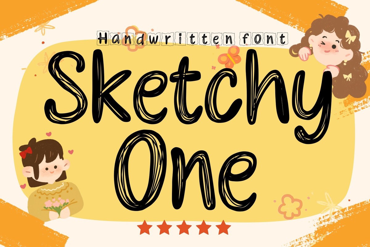 Ejemplo de fuente Sketchy One