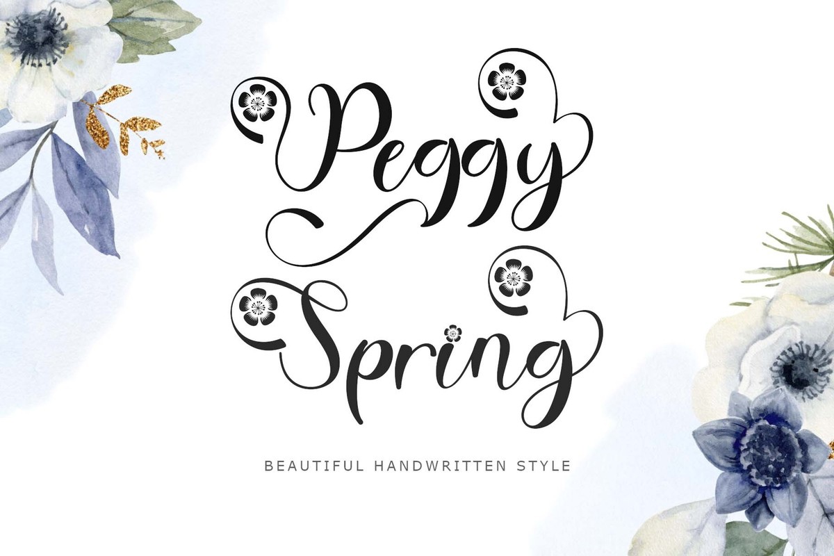 Ejemplo de fuente Peggy Spring